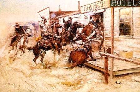 Charles M Russell In Without Knocking china oil painting image